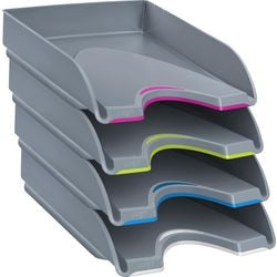 Corbeille à courrier Ty gris cèpe 66 mm x 257 mm x 348 mm 460 g