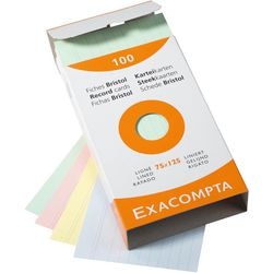 Fiches exacompta 13851x papier assortiment de couleurs