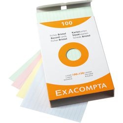 Fiches exacompta 13852x papier assortiment de couleurs