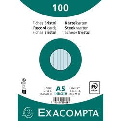 Fiches exacompta 10818se papier bleu ciel