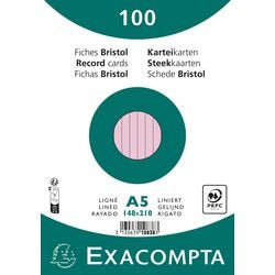 Fiches exacompta 10838se papier rose