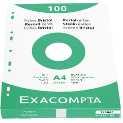 Fiches exacompta 13666e papier blanc