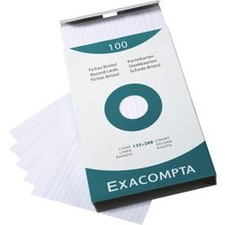 Fiches exacompta 13803x papier blanc