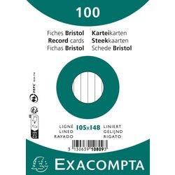 Fiches exacompta 10809se papier blanc
