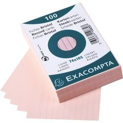 Fiches exacompta 10830se papier rose