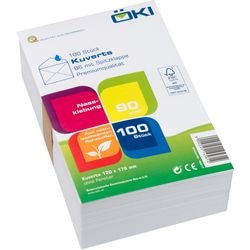 Enveloppes öki 11186 sans fenêtre b6 gommée blanc