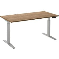 Bureau assis-debout ceha ade2plme189q9016ret chêne tabac mélaminé, métal