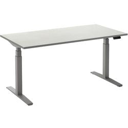 Bureau assis-debout ceha ade2plme208q9006w mélamine blanc, métal