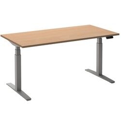Bureau assis-debout ceha ade2plhl168q9006be hêtre mélaminé, métal