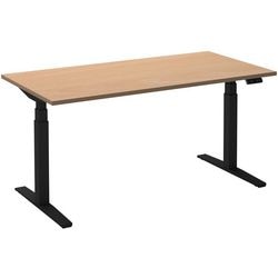 Bureau assis-debout ceha ade2plhl189q9005be hêtre mélaminé, métal