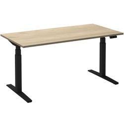 Bureau assis-debout ceha ade2plhl128q9005rew chêne mélaminé blanc, métal