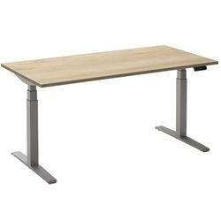 Bureau assis-debout ceha ade2plhl128q9006rew chêne mélaminé blanc, métal