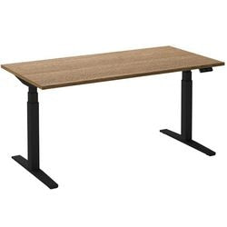 Bureau assis-debout ceha ade2plhl168q9005ret chêne tabac mélaminé, métal