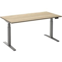 Bureau assis-debout ceha ade2plhl168q9006rew chêne mélaminé blanc, métal