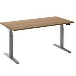 Bureau assis-debout ceha ade2plhl188q9006ret chêne tabac mélaminé, métal