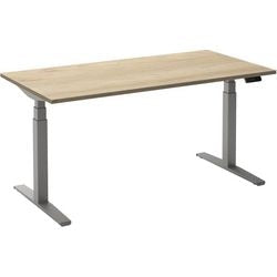 Bureau assis-debout ceha ade2plhl188q9006rew chêne mélaminé blanc, métal