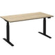 Bureau assis-debout ceha ade2plhl189q9005rew chêne mélaminé blanc, métal