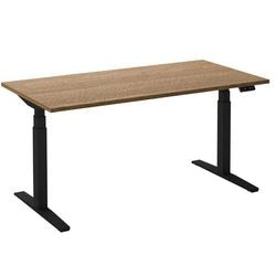 Bureau assis-debout ceha ade2plhl208q9005ret chêne tabac mélaminé, métal