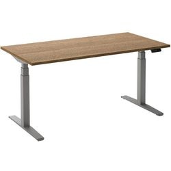 Bureau assis-debout ceha ade2plme168q9006ret chêne tabac mélaminé, métal