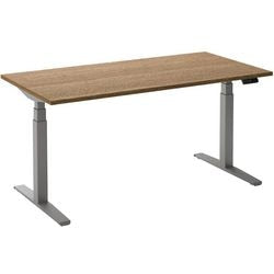Bureau assis-debout ceha ade2plme188q9006ret chêne tabac mélaminé, métal