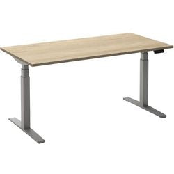 Bureau assis-debout ceha ade2plme188q9006rew chêne mélaminé blanc, métal