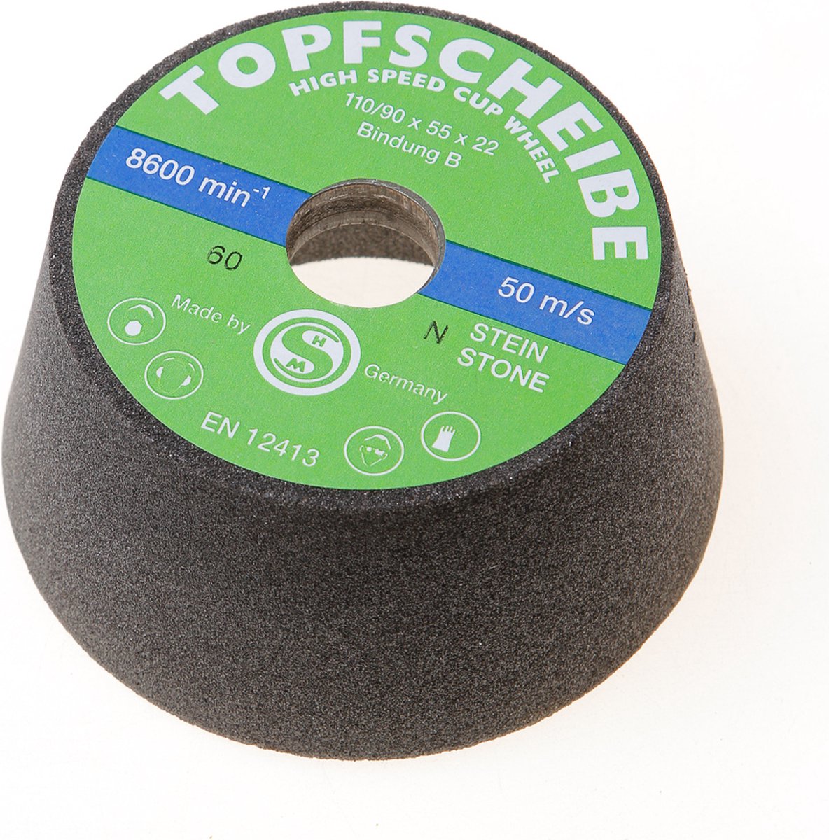 Bosch accessoires bol de ponçage, conique - pierre béton 90 mm, 110 mm, 55 mm, 24 1 pc - 1608600239