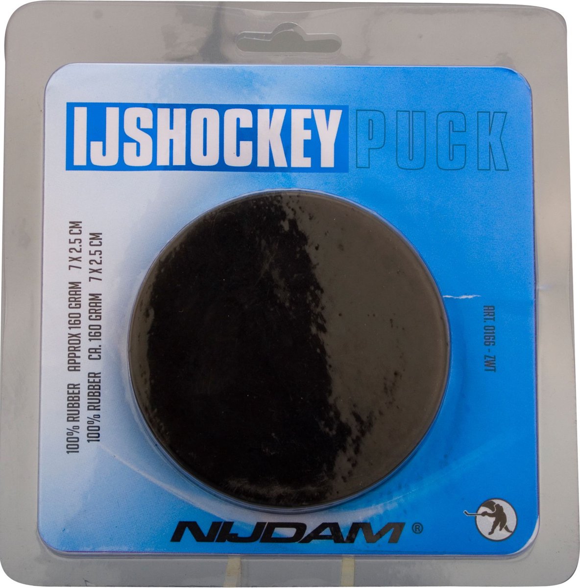 Rondelle de hockey sur glace Nijdam sous blister - noir - noir