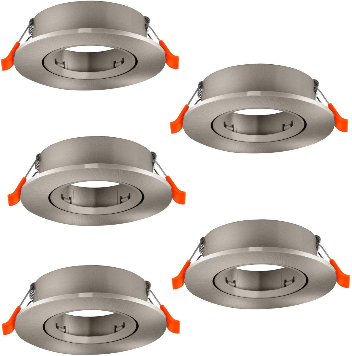Spot encastrable Eglo barranco - gu10 - ø 9 cm - gris - lot de 5 pièces - inclinable