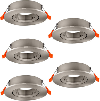 Spot encastrable Eglo barranco - gu10 - ø 9 cm - gris - lot de 5 pièces - inclinable
