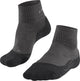 Falke tk2 laine chaussettes de marche courtes anti-ampoules en laine épaisse matière fonctionnelle femme gris - taille 37-38