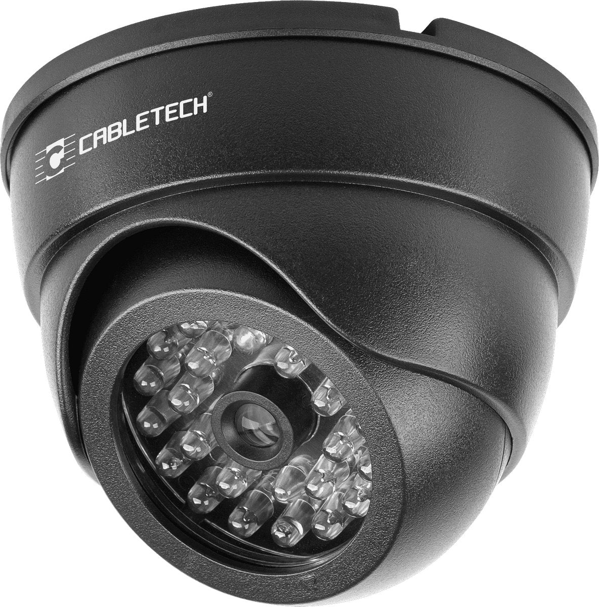 Caméra factice dôme LED Cabletech - avec indication LED et autocollant - alimentée par batterie - dk-3 - noir