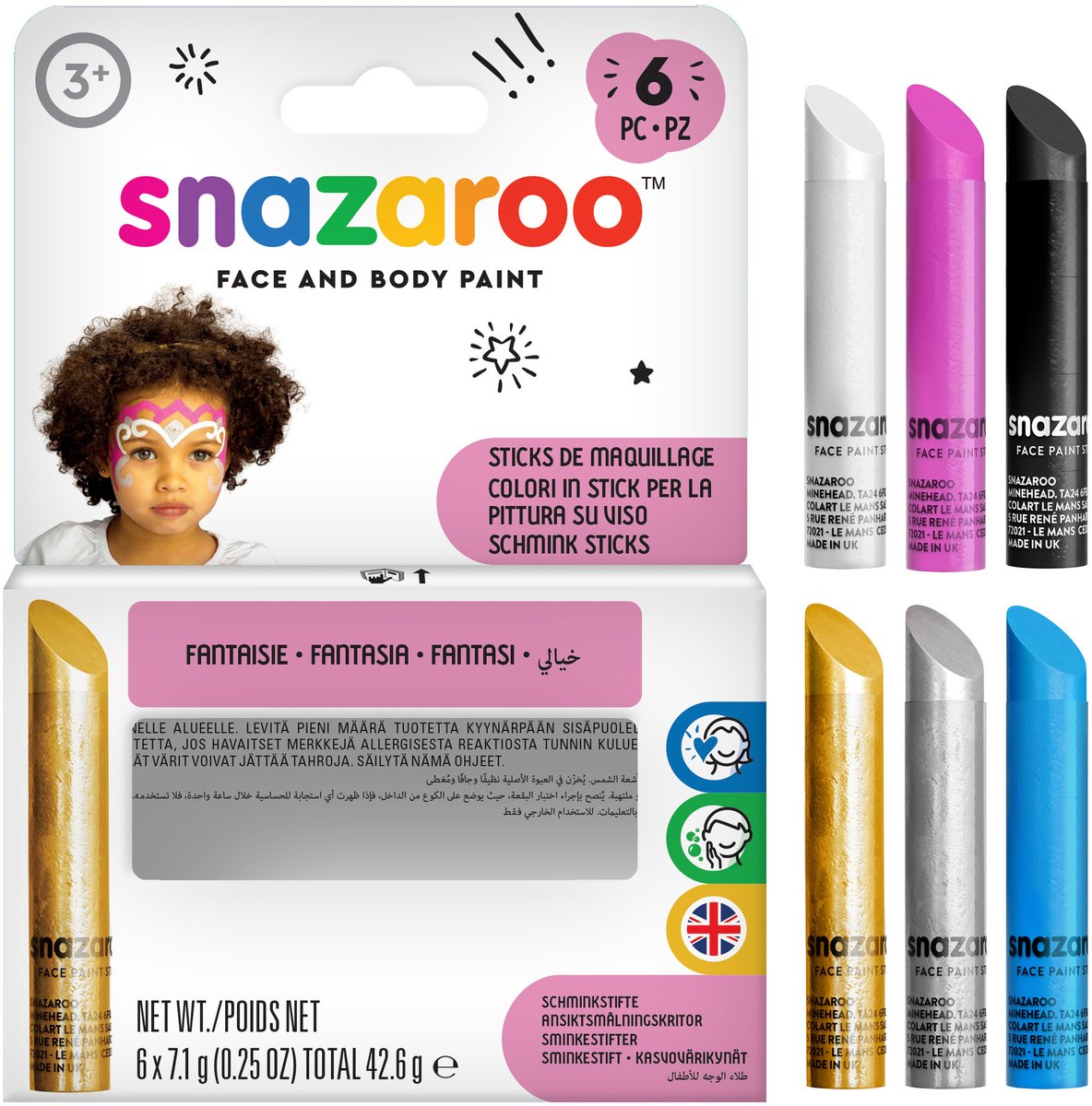 Bâtons de peinture pour le visage Snazaroo fantaisie