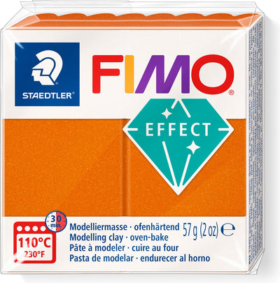 Pâte à modeler Fimo effect durcissant au four bloc standard 57 g - orange métallisé