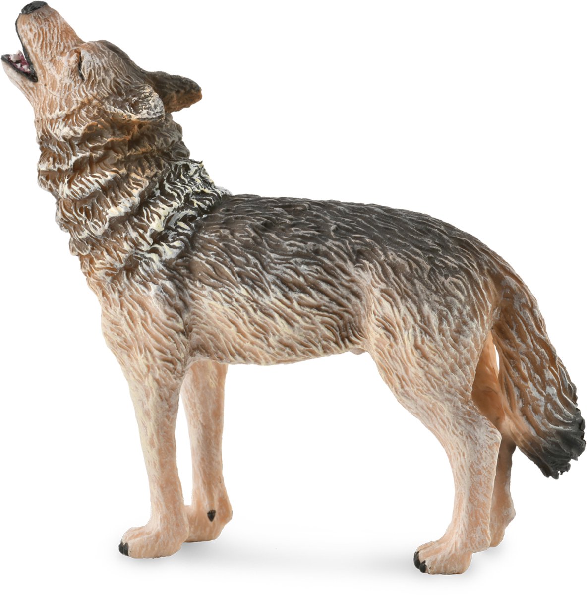 Figurine Collecta - loup hurlant - (m) - animaux sauvages - peint à la main - miniature