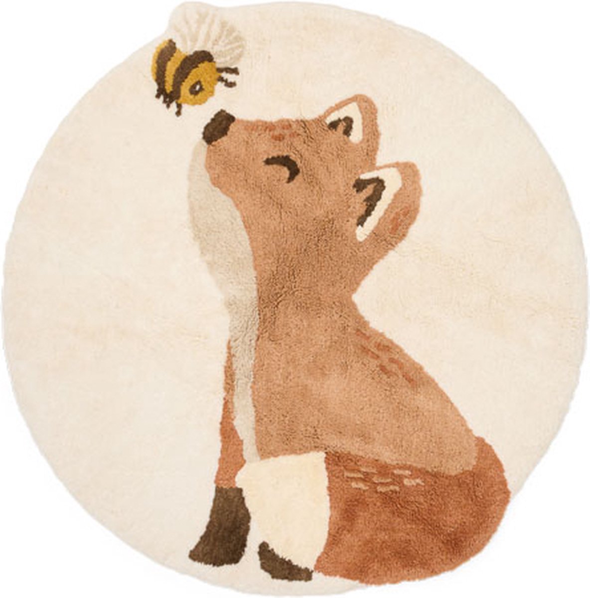 Petit tapis hollandais renard - beige - amis de la forêt