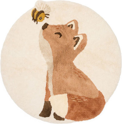 Petit tapis hollandais renard - beige - amis de la forêt