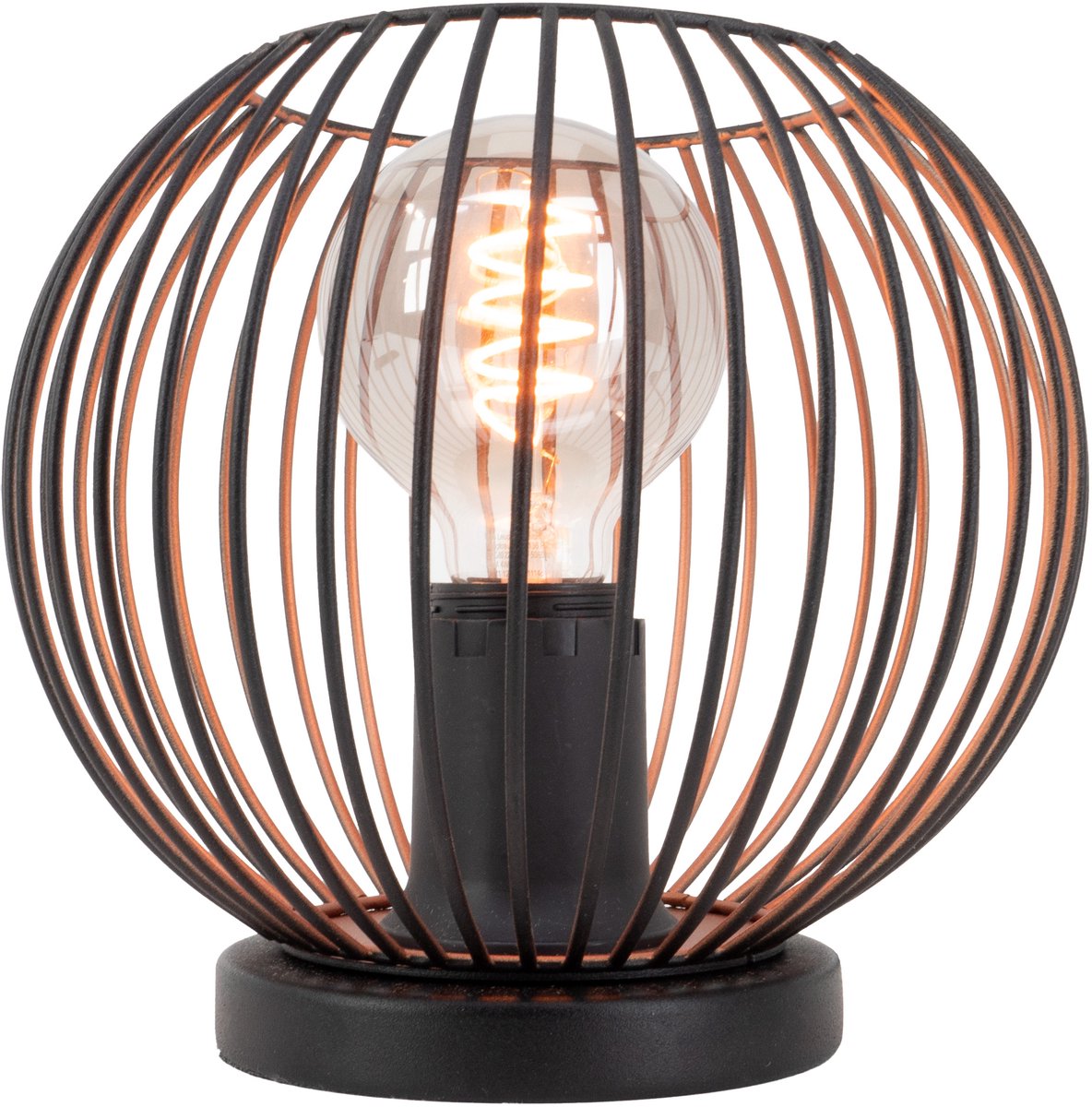 Lampe de table Eglo almanzora - e27 - ø 20 cm - cuivre noir