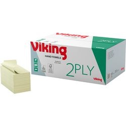 Serviette viking en papier plié en V vert 100% recyclé 15 x 250 pièces