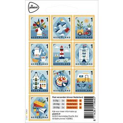 Timbres Postnl valeur 1 véritables néerlandais autocollants