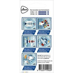 Timbres internationaux Postnl, véritables autocollants néerlandais