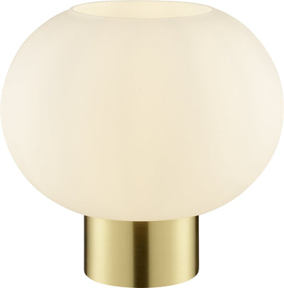 Brilliant fanny - lampe de table - e27 max 1x20w - laiton brossé blanc