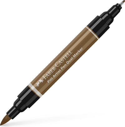 Marqueur de dessin Faber-castell - stylo d'artiste Pitt - marqueur duo - 180 ambre - fc-162180