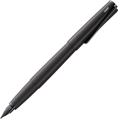 Stylo plume Lamy Studio lx-all-black – stylo plume universel dans un élégant boîtier entièrement métallique – avec clip hélice et plume en acier de taille f – avec cartouche d'encre bleue T 10
