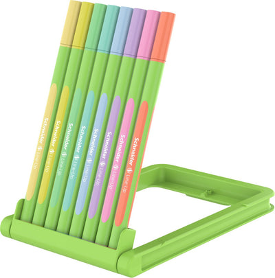 Schneider instruments d'écriture schneider fineliner - line-up - largeur de trait 0,4 mm - pastel - trousse réglable - 8 pièces couleurs assorties - s-191088