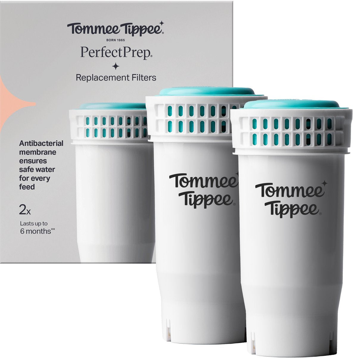 Filtre de remplacement Perfect Prep Tommee Tippee - lot de 2 - filtre antibactérien compatible avec tous les appareils Perfect Prep