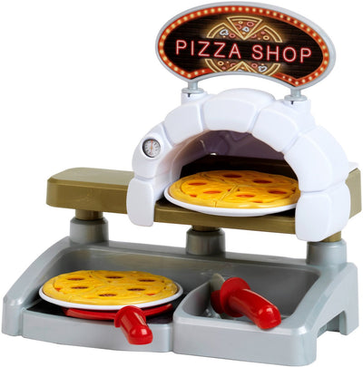 Klein toys theo petite station à pizza - 22,5x13x23 cm - incl. accessoires - jaune blanc