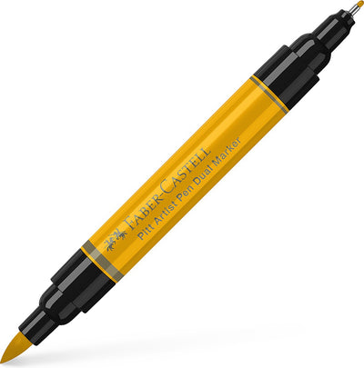 Stylo à dessin Faber-castell - stylo d'artiste Pitt - marqueur duo - 109 jaune chrome foncé - fc-162109