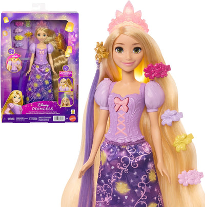 Mattel Disney Princess Luminous Hair Raiponce Fashion Doll - Jouet de poupée de mode cheveux magiques