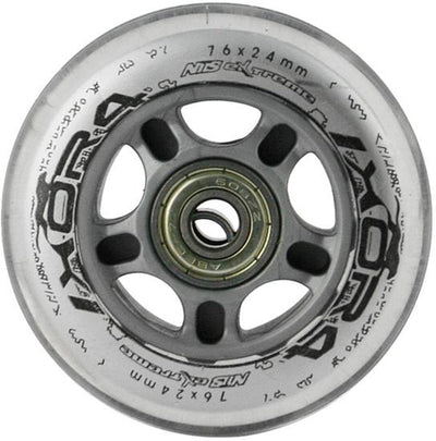 Nils extreme - roues en polyuréthane - 76x24 mm - transparentes - avec abec-7 inférieur