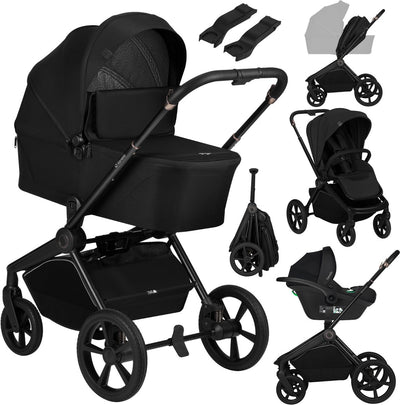 Ensemble poussette 3en1 Lionelo Freya – nacelle, poussette astrid i-size siège auto (40–87 cm) – premium – de la naissance à 22 kg – roues PU avec suspension – siège réversible – capote UPF50+